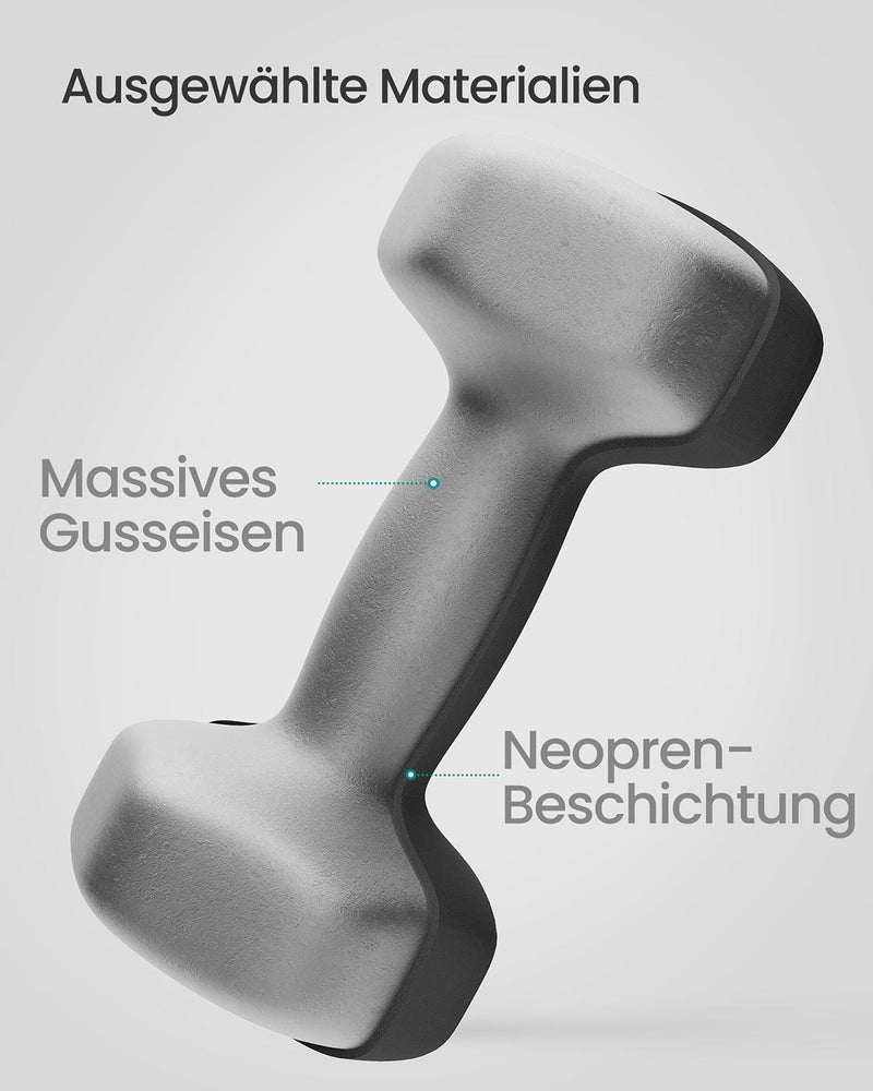 Zeshoekige halterset met neopreen coating 5 cm