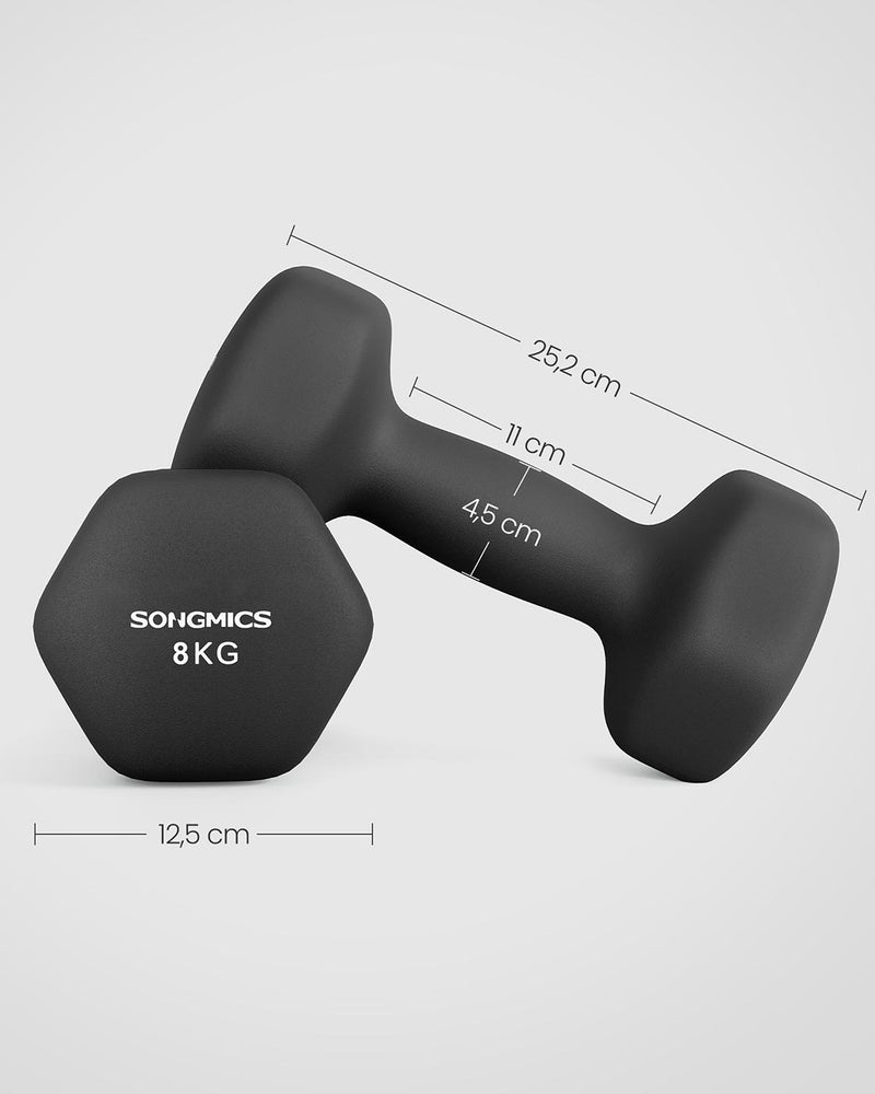 Zeshoekige halterset met neopreen coating 5 cm