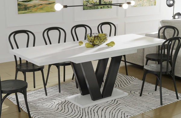 Cooper witte glans uitschuifbare eettafel