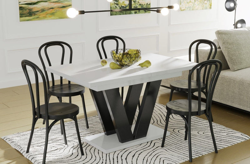 Cooper witte glans uitschuifbare eettafel