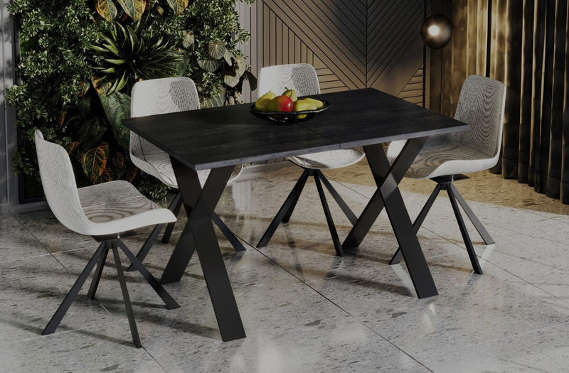 Cary beton zwart uitschuifbare eettafel