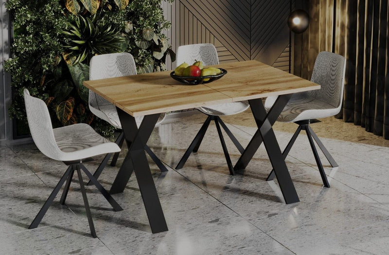 Cary wotan eiken uitschuifbare eettafel