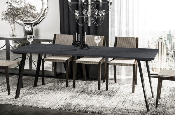 Carney beton zwart uitschuifbare eettafel