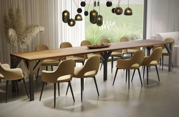 Crystal Stirling eiken uitschuifbare eettafel