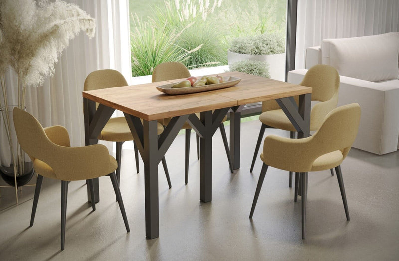 Crystal ambachtelijk eiken uitschuifbare eettafel