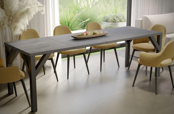 Clayton donker zwart uitschuifbare eettafel