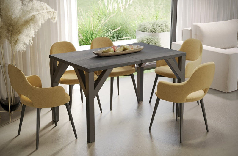 Clayton donker zwart uitschuifbare eettafel