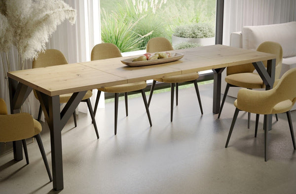 Clayton wotan eiken uitschuifbare eettafel