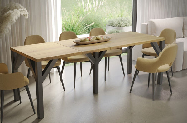 Clayton natuur eiken uitschuifbare eettafel