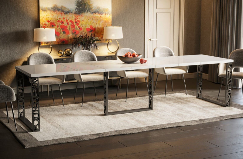 Champton witte glans uitschuifbare eettafel
