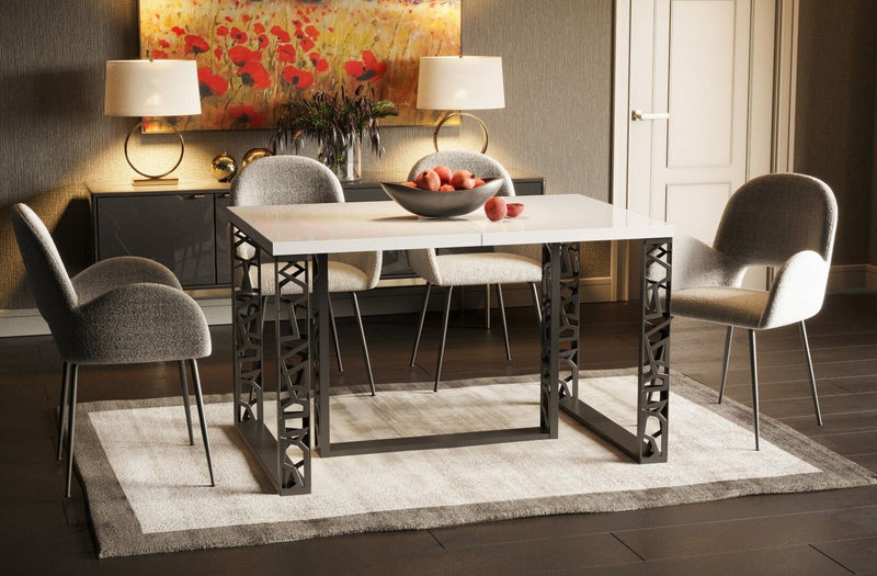 Champton witte glans uitschuifbare eettafel
