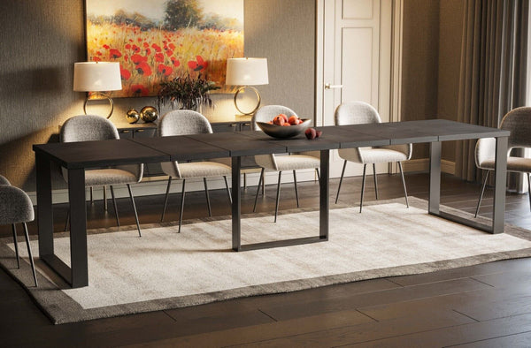 Calera beton zwarte uitschuifbare eettafel