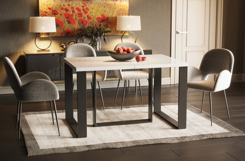 Calera witte glans uitschuifbare eettafel