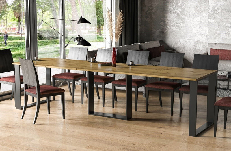 Berwyck ambachtelijke eiken uitschuifbare eettafel