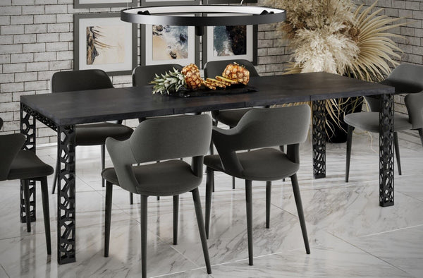Astor beton zwart uitschuifbare eettafel