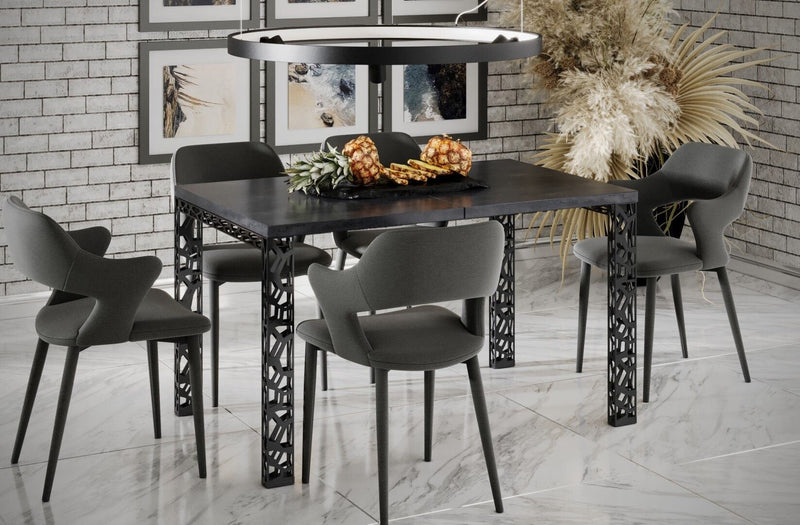 Astor beton zwart uitschuifbare eettafel